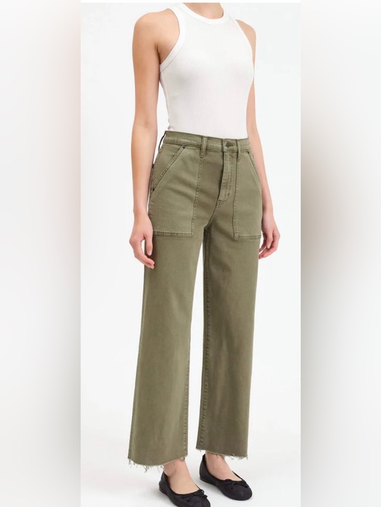 Daze Denim Denim - Daze High-Rise Wide Leg Utility Pants - Olive